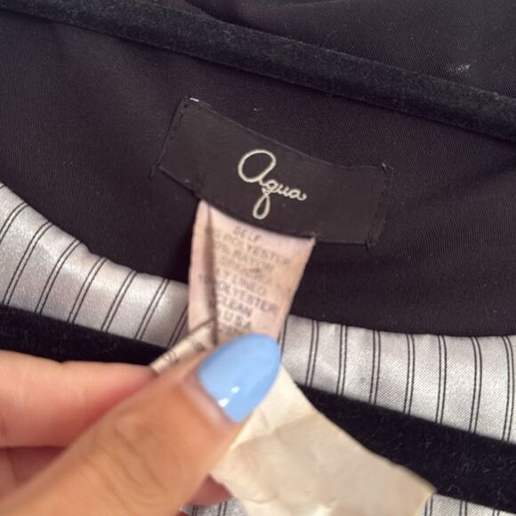 Black Lined Silk Striped Blazer - Cuffed Striped or Non - Size Small - Picture 3 of 4